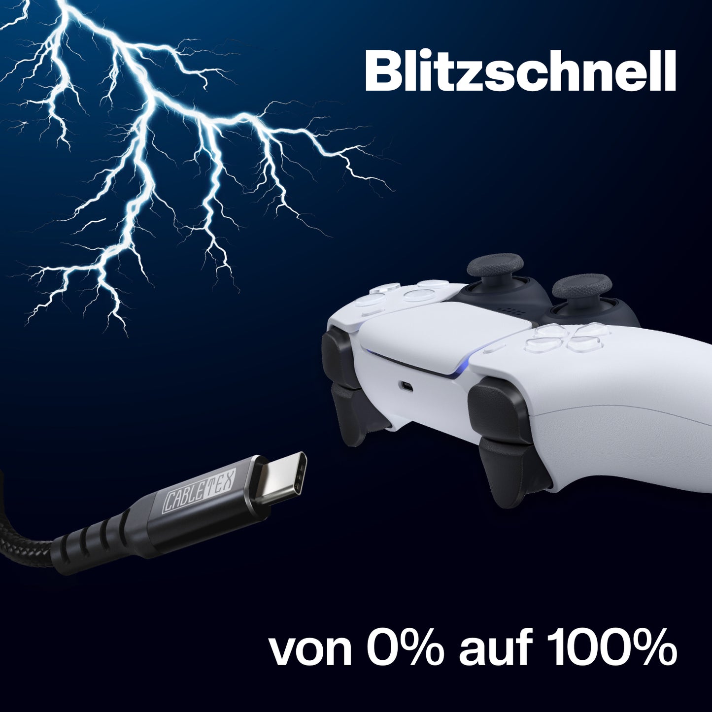 USB-C zu USB-C Ladekabel für PS5 DualSense Controller | Controllerkabel für Playstation 5 | 3m