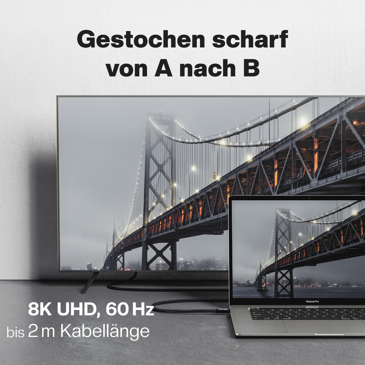 USB4 Gen3x2 USB-C Monitorkabel | für Thunderbolt 3 | PowerDelivery bis 240 Watt | 5A, 48V, 40 GBit/s Datenübertragung | bidirektional