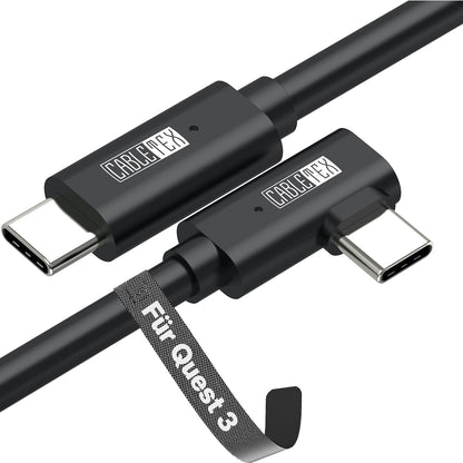 VR Brillen Kabel | für Meta Oculus Quest 3 & 2 | USB-C zu USB-C | USB 3.2 | 5m