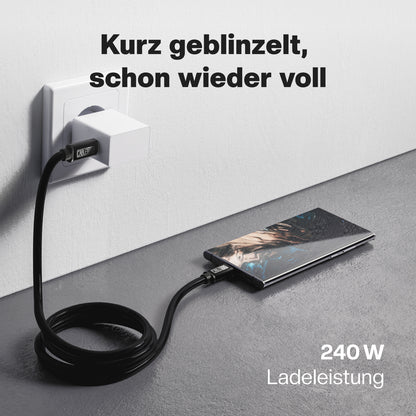 240 Watt USB-C Schnell-Ladekabel | QuickCharge kompatibel | 48V/5A Power Delivery 3.1