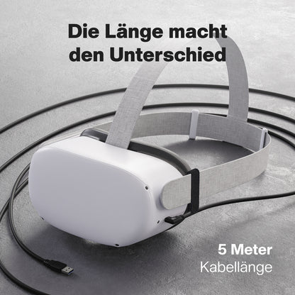 VR Brillen Kabel | für Meta Quest 3/3S und Quest 2 | USB-A zu USB-C | USB 3.2 | 5m