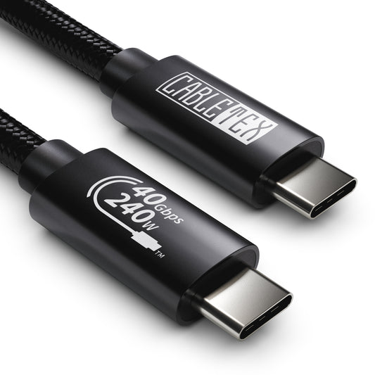 USB4 Gen3x2 USB-C Monitorkabel | für Thunderbolt 3 | PowerDelivery bis 240 Watt | 5A, 48V, 40 GBit/s Datenübertragung | bidirektional